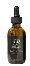 Load image into Gallery viewer, Becoming Beauty Power Tress Rosemary + Mint Scalp Oil: Amber Glass/ Black Dropper