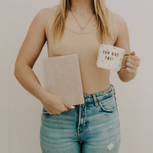 Load image into Gallery viewer, You Got This - Tan and Gold Foil Fabric Journal
