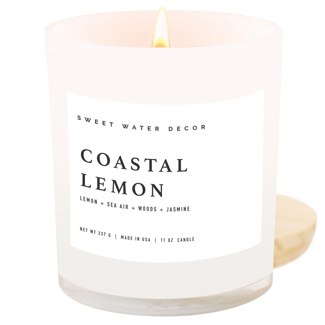 *NEW* Coastal Lemon 11 oz Soy Candle - Home Decor & Gifts