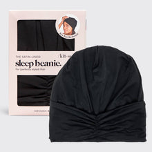 Load image into Gallery viewer, Sleep Beanie with Satin lining - Black
