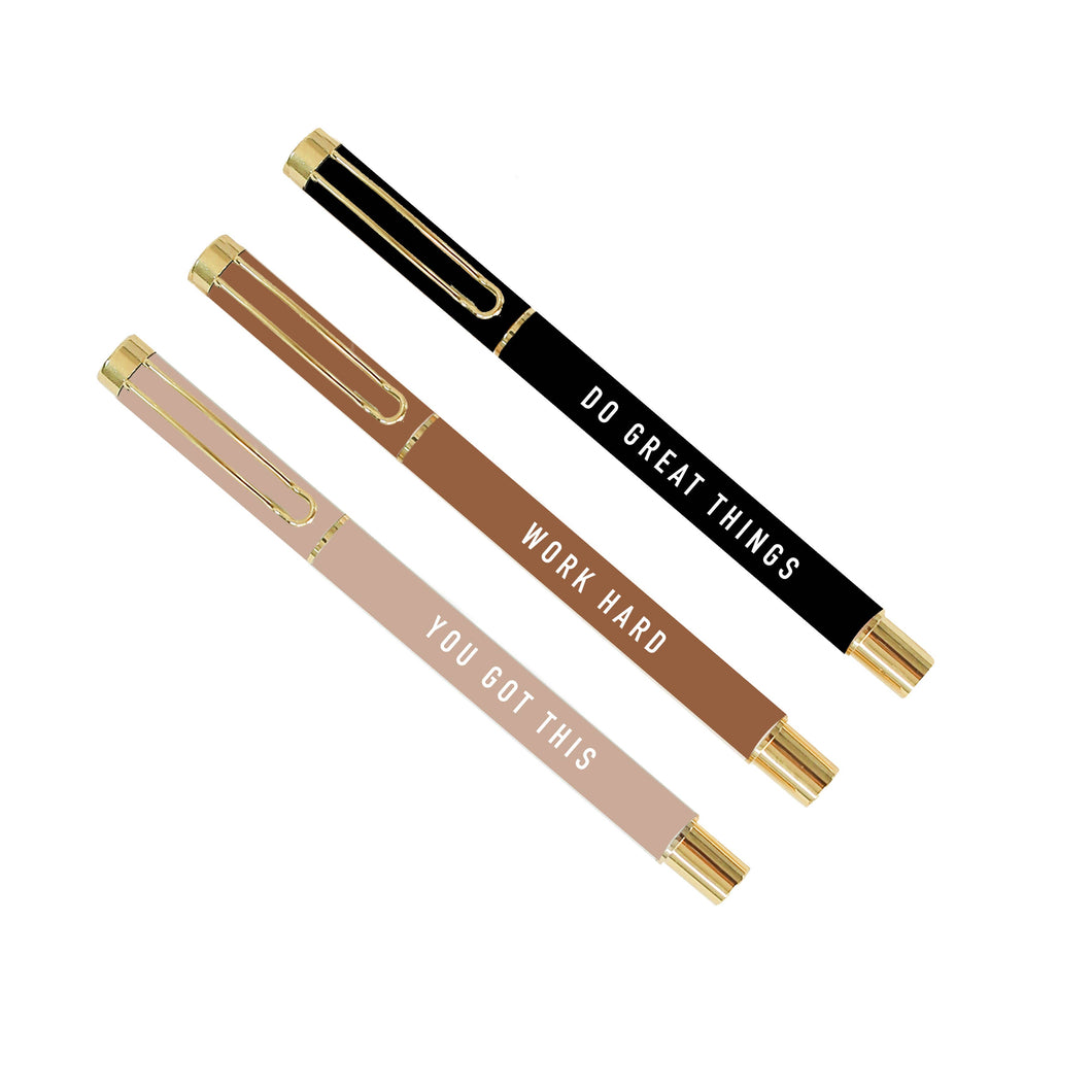 Motivational Metal Pen Set - Home Decor & Gifts